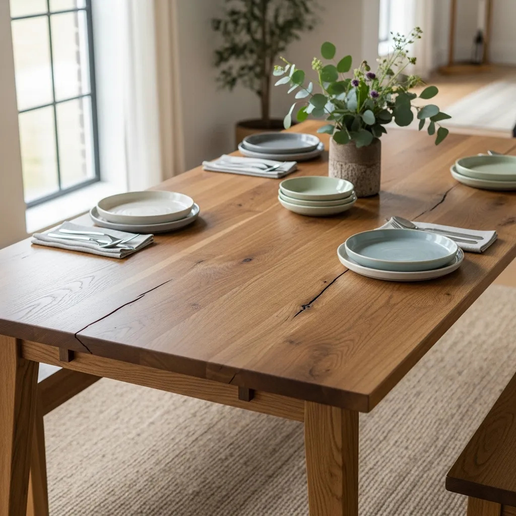Handgefertigter Esstisch aus Eiche